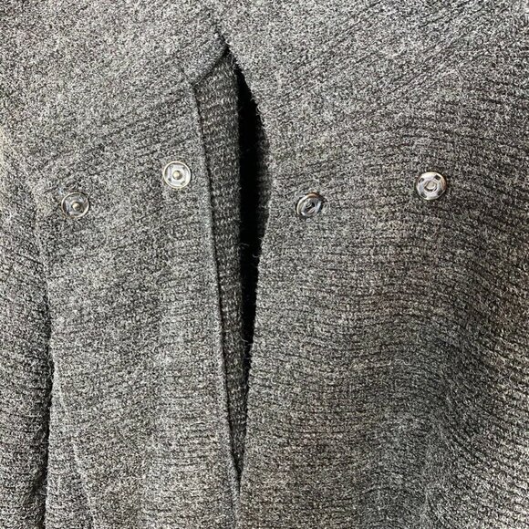 Papillon Cardigan Sweater Gray 3/4 Sleeve Large - Picture 4 of 6